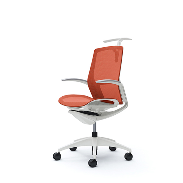 オカムラ フィノラチェア ミドルバック 座メッシュ ホワイトパネル ホワイト脚 デザインアーム C742WW-F1E/C742WW-F1F