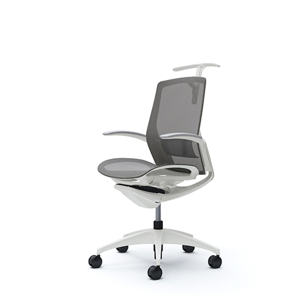 オカムラ フィノラチェア ミドルバック 座メッシュ ホワイトパネル ホワイト脚 デザインアーム C742WZ-F1E/C742WZ-F1F