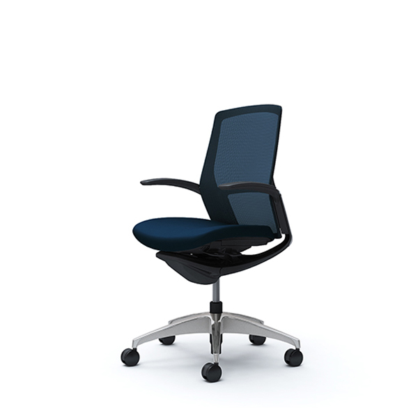 オカムラ フィノラチェア ミドルバック 座クッション メッキパネル ポリッシュ脚 デザインアーム C743BR-F1G/C743BR-F1H