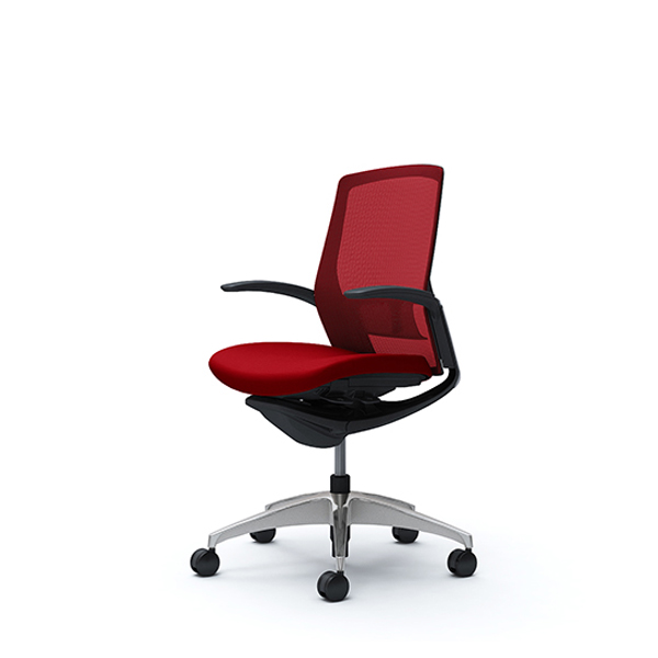 オカムラ フィノラチェア ミドルバック 座クッション メッキパネル ポリッシュ脚 デザインアーム C743BS-F1G/C743BS-F1H