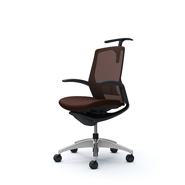 オカムラ フィノラチェア ミドルバック 座クッション メッキパネル ポリッシュ脚 デザインアーム C744BS-F1G/C744BS-F1H