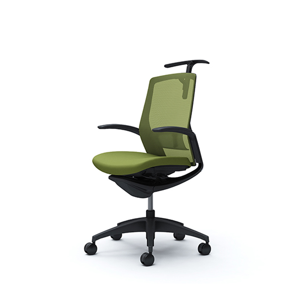 オカムラ フィノラチェア ミドルバック 座クッション ブラックパネル ブラック脚 デザインアーム C744MS-F1G/C744MS-F1H