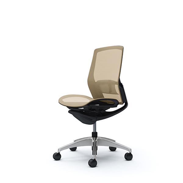 オカムラ フィノラチェア ミドルバック 座メッシュ メッキパネル ポリッシュ脚 肘なし C731BS-F1E/C731BS-F1F