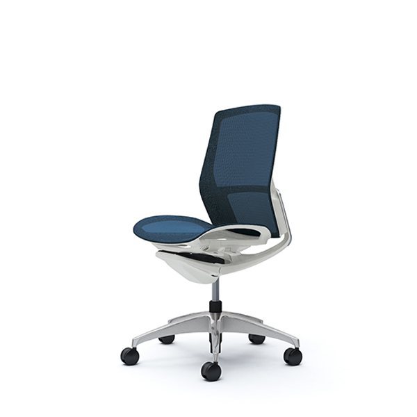 オカムラ フィノラチェア ミドルバック 座メッシュ メッキパネル ポリッシュ脚 肘なし C731BW-F1E/C731BW-F1F