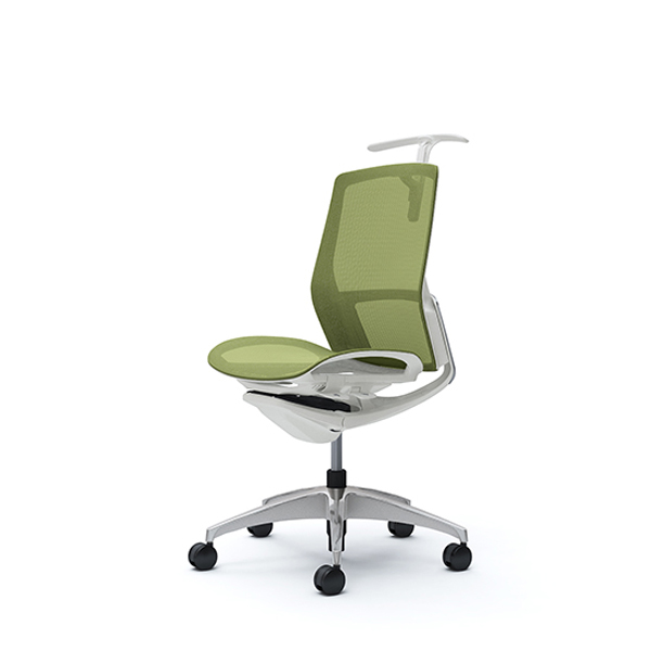 オカムラ フィノラチェア ミドルバック 座メッシュ メッキパネル ポリッシュ脚 肘なし C732BW-F1E/C732BW-F1F