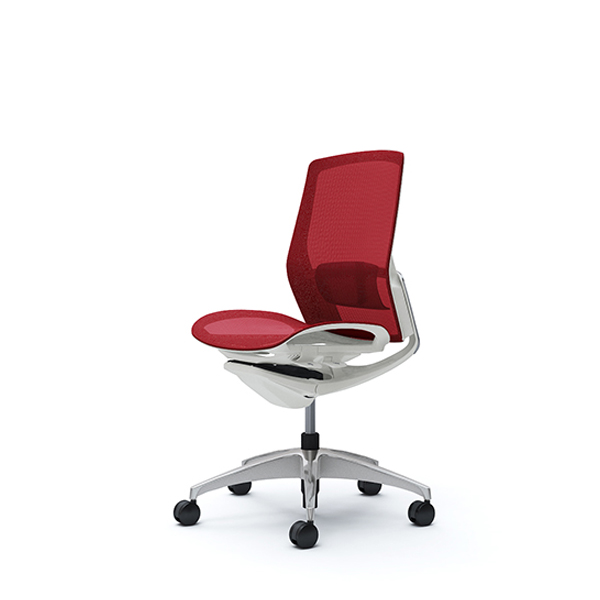 オカムラ フィノラチェア ミドルバック 座メッシュ メッキパネル ポリッシュ脚 肘なし C731BZ-F1E/C731BZ-F1F