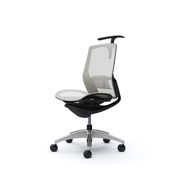 オカムラ フィノラチェア ミドルバック 座メッシュ ブラックパネル ポリッシュ脚 肘なし C732AS-F1E/C732AS-F1F