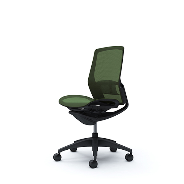 オカムラ フィノラチェア ミドルバック 座メッシュ ブラックパネル ブラック脚 肘なし C731MS-F1E/C731MS-F1F