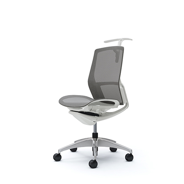 オカムラ フィノラチェア ミドルバック 座メッシュ ホワイトパネル ポリッシュ脚 肘なし C732CW-F1E/C732CW-F1F