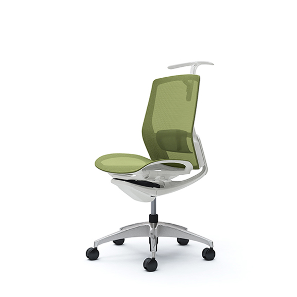 オカムラ フィノラチェア ミドルバック 座メッシュ ホワイトパネル ポリッシュ脚 肘なし C732CZ-F1E/C732CZ-F1F