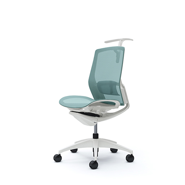 オカムラ フィノラチェア ミドルバック 座メッシュ ホワイトパネル ホワイト脚 肘なし C732WZ-F1E/C732WZ-F1F