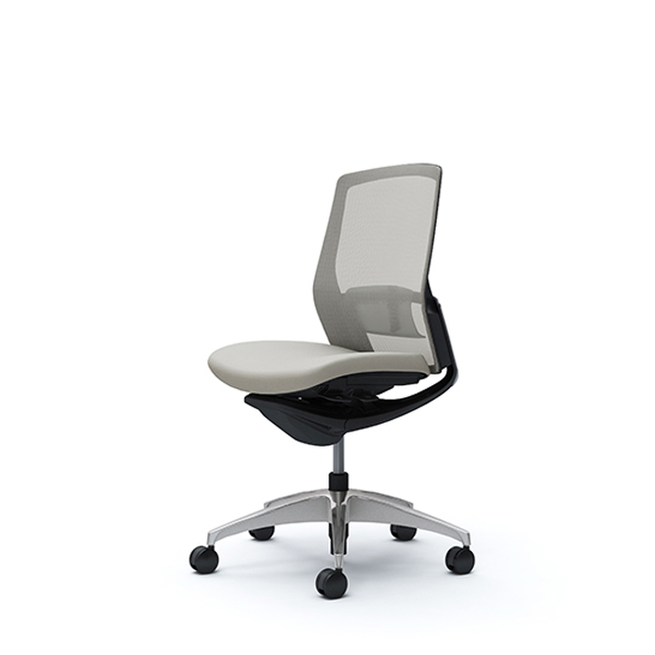 オカムラ フィノラチェア ミドルバック 座クッション メッキパネル ポリッシュ脚 肘なし C733BS-F1G/C733BS-F1H