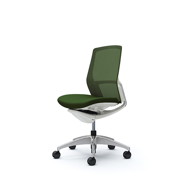 オカムラ フィノラチェア ミドルバック 座クッション メッキパネル ポリッシュ脚 肘なし C733BW-F1G/C733BW-F1H