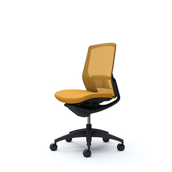 オカムラ フィノラチェア ミドルバック 座クッション ブラックパネル ブラック脚 肘なし C733MS-F1G/C733MS-F1H