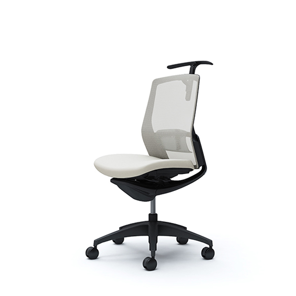 オカムラ フィノラチェア ミドルバック 座クッション ブラックパネル ブラック脚 肘なし C734MS-F1G/C734MS-F1H