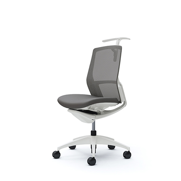 オカムラ フィノラチェア ミドルバック 座クッション ホワイトパネル ホワイト脚 肘なし C734WW-F1G/C734WW-F1H