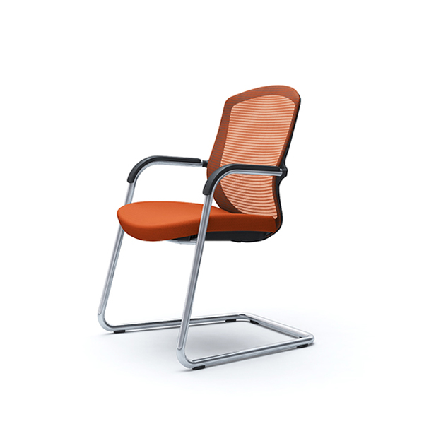 オカムラ コンテッサセコンダ ゲストチェア カンチレバー脚 座クッション メッキフレーム ブラック/ホワイトボディ CC74BR/CC74BW