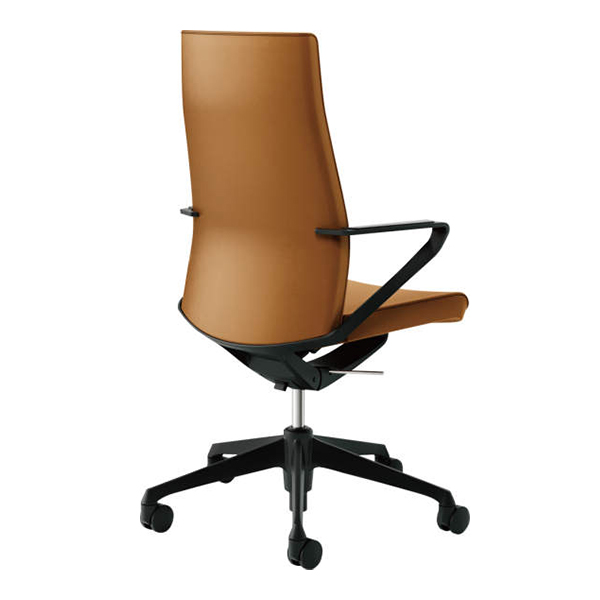 オカムラ デルブチェア (Delv) 肘カバー付 ブラック レザー L686EB