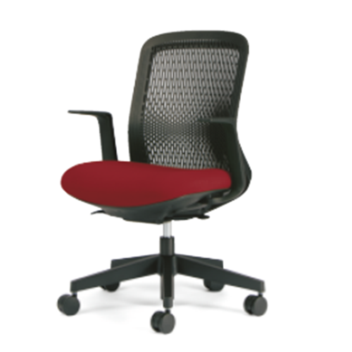 プラス トライチェア メッシュ ローバック L型肘 KB-TR60SEL