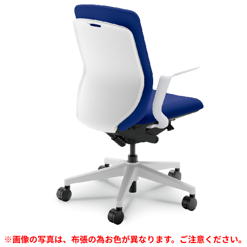 ウチダ クレネチェア ハイバック L型肘 ホワイト／ブラック脚 ホワイトシェル ウレタンキャスター 5-377-414/5-377-614