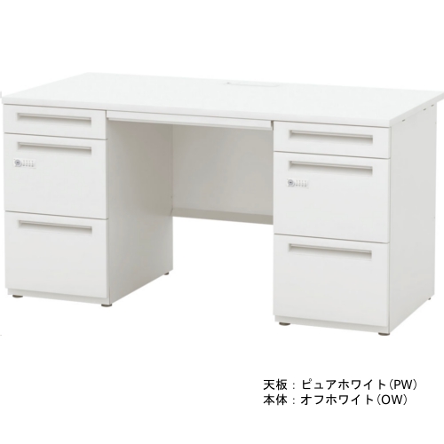 ウチダ スカエナデスク Stype 両袖デスク DN A4-3段 ダイヤル錠 両SS147A4-33DN 5-110-128