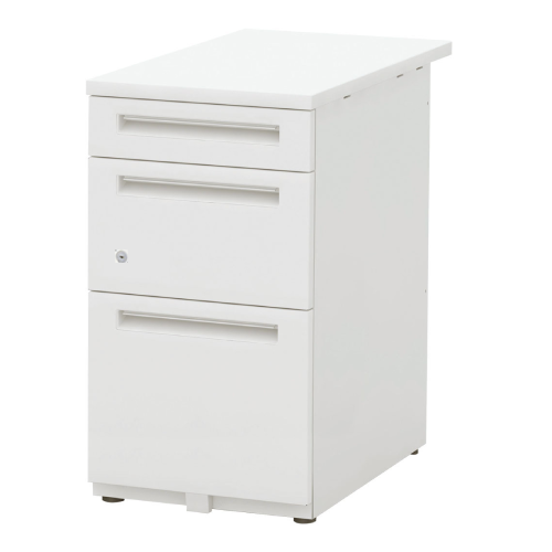 【短納期チェア】 内田洋行 スカエナデスク Stype 脇デスク SK B4-3段 シリンダー錠タイプ 脇SS047B4-3SK 5-110-2830