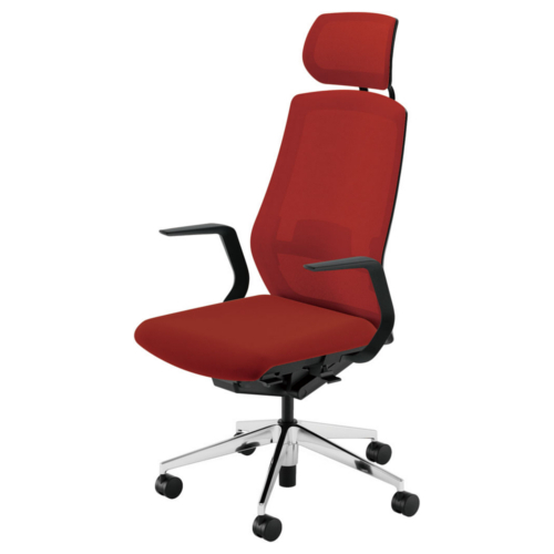 内田洋行セレッツァ 背ミックスドメッシュ ヘッドレスト付 Ｌ型肘 ランバー付 ポリッシュ SA-710BPLA-PAL/5-362-821