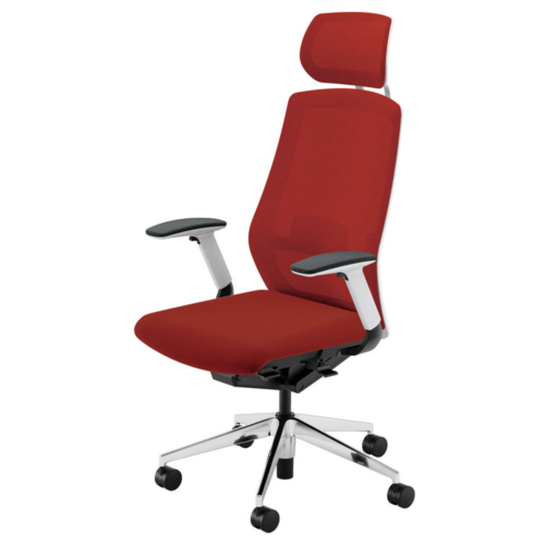 内田洋行 セレッツァチェア 背ミックスドメッシュ ヘッドレスト付 アジャスタブル肘付(EFAW型) ランバー付 ポリッシュ脚 5-362-884