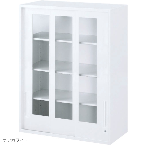 ウチダ ハイパーストレージ 3枚ガラス引違い書庫 上置き W900×D400×H1200 5-823-6123／5-823-6121