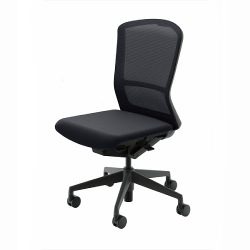 ウチダ エルフィチェア メッシュバック ブラックフレーム ハイバック ブラック脚 肘無 ナイロンキャスター ELA2-500M-BS 5-354-1020