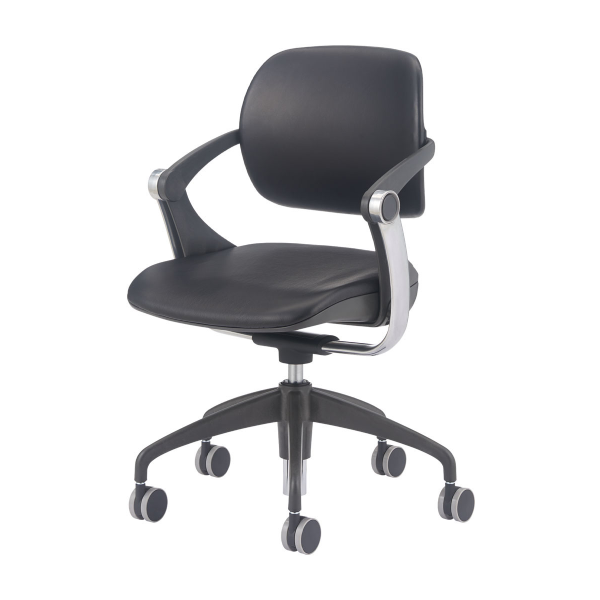 内田洋行 ミーティングチェア スウィンチェア(Swin) タスクタイプ メッキレザータイプ 本革  SW0377 5-342-2377