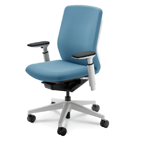 ウチダ クレネ ハイバック アジャスタブル肘(KAAW型／KAAB型)　ホワイト脚 ホワイトシェル ナイロンキャスター