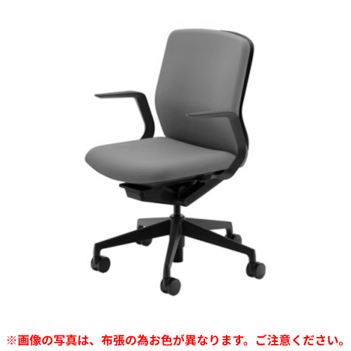 ウチダ クレネチェア ミドルバック L型肘 ホワイト／ブラック脚 ホワイトシェル ウレタンキャスター 5-377-312/5-377-512