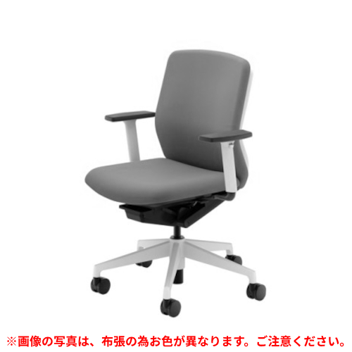 ウチダ クレネミドルバック アジャスタブル肘 ホワイト／ブラック脚 ホワイトシェル ナイロンキャスター 5-377-333/5-377-533