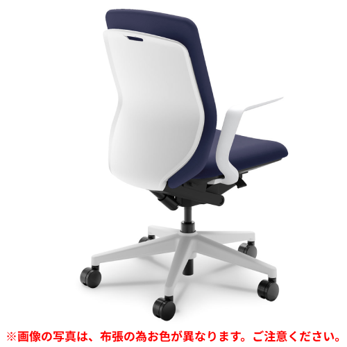 ウチダ クレネチェア ハイバック L型肘 ホワイト／ブラック脚 ホワイトシェル ウレタンキャスター 5-377-412/5-377-612