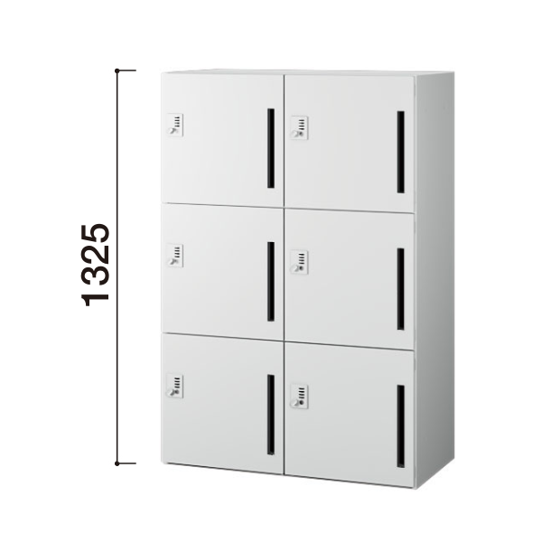 内田洋行 Portainer ポルテナ T 2列3段 電源口 トレーあり 内筒交換錠 W900D450H1325 5-857-2404