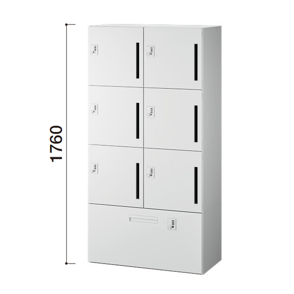 内田洋行 Portainer ポルテナ T 2列3段＋LT 電源口 トレーあり 内筒交換錠 W900D450H1760 5-857-2504