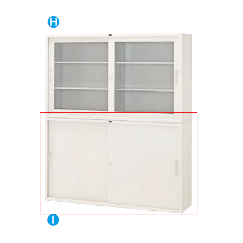 ウチダ 書庫 引違い書庫 シリンダー錠 5×3型鋼板戸 棚板4枚 北海道地区/5-860-9209