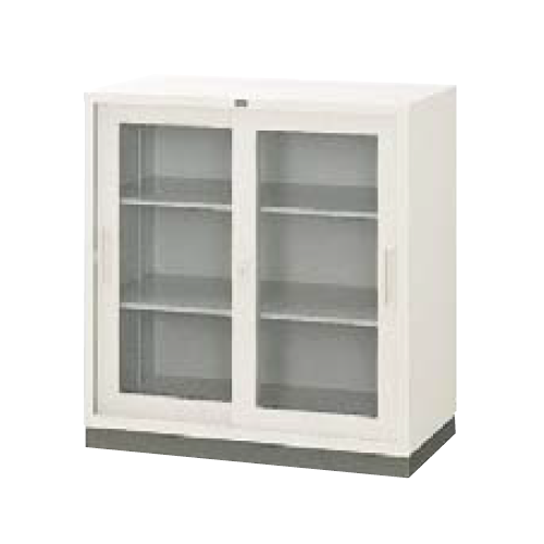 ウチダ 書庫 引違い書庫 シリンダー錠 3×3型ガラス戸 JIS3号 棚板2枚 九州地区/5-860-9300