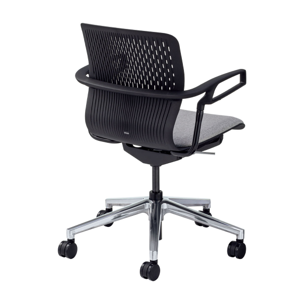 内田洋行 ミーティングチェア カゼトラチェア (Cazetora) 5本回転脚 背ヌード 肘付 ナイロンキャスター 6-118-1412