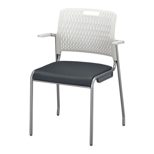 ウチダ ミーティングチェア MF-280シリーズ 4本脚 ビニールレザー張り 肘付 MF-281FA W/6-111-2180