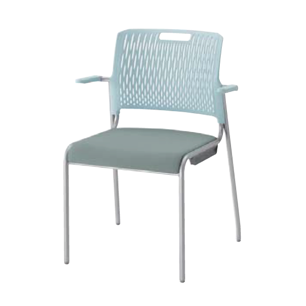 内田洋行 ミーティングチェア MF-280シリーズ 4本脚 布張り 肘付 6-110-2895