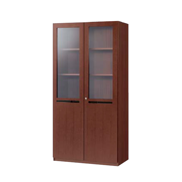 ウチダ 役員用家具 EDファニチュア MWシリーズ ガラス扉付書棚 W900×D448×H1800mm 6-311-7210