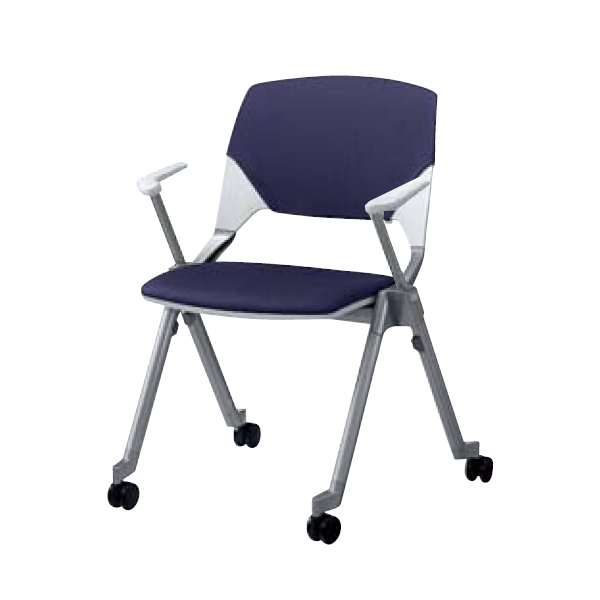 ウチダ ミーティングチェア FM-320シリーズ キャスター脚 FM-320CA 背クロス 肘付 6-110-426