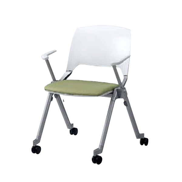 ウチダ ミーティングチェア FM-320シリーズ キャスター脚 FM-320CNA 背ヌード 肘付 6-110-421