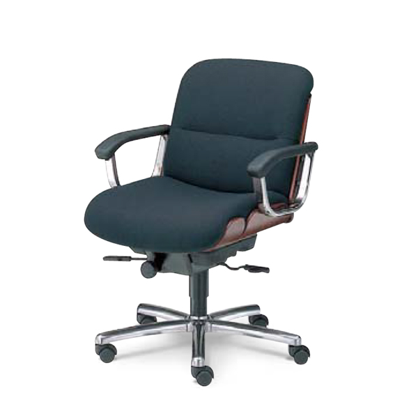 ウチダ 高級チェア EX-600シリーズ 背ローズウッド色タイプ 布張り EX-620 ローバック 1-229-6200/1-229-6208