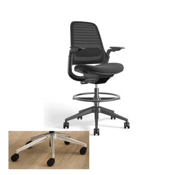 steelcase series1 435B00SAP/435B00BAP シーガルフレーム/ブラックフレーム ハイシート ポリッシュ脚 5-321-18/5-321-08
