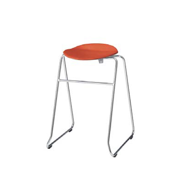 ウチダ ミーティングチェア スツールシリーズ MS-18(エムエス18) ミドルタイプ メッキ脚 MS-18MCメッキ 6-450-753