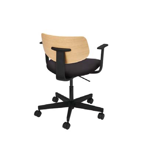 ウチダ オープンコミュニケーションファニチュア MU chair MU-151BSA 5本回転脚 座クッション 肘付 5-342-1511