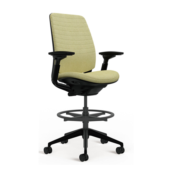 ウチダ スチールケース シリーズ2チェア 背キルティング ブラックフレーム ハイシート 樹脂脚 5-323-26